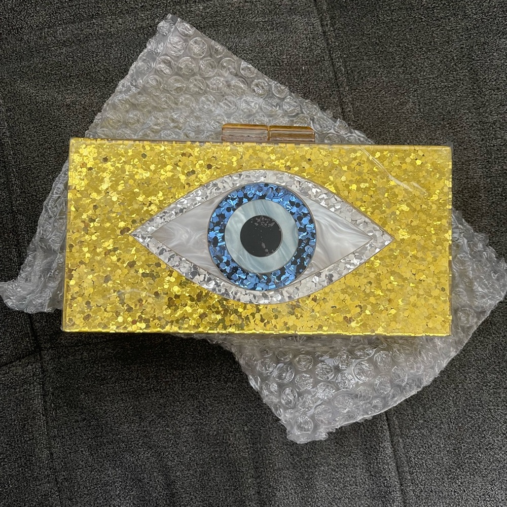 Gold Evil Eye Clutch